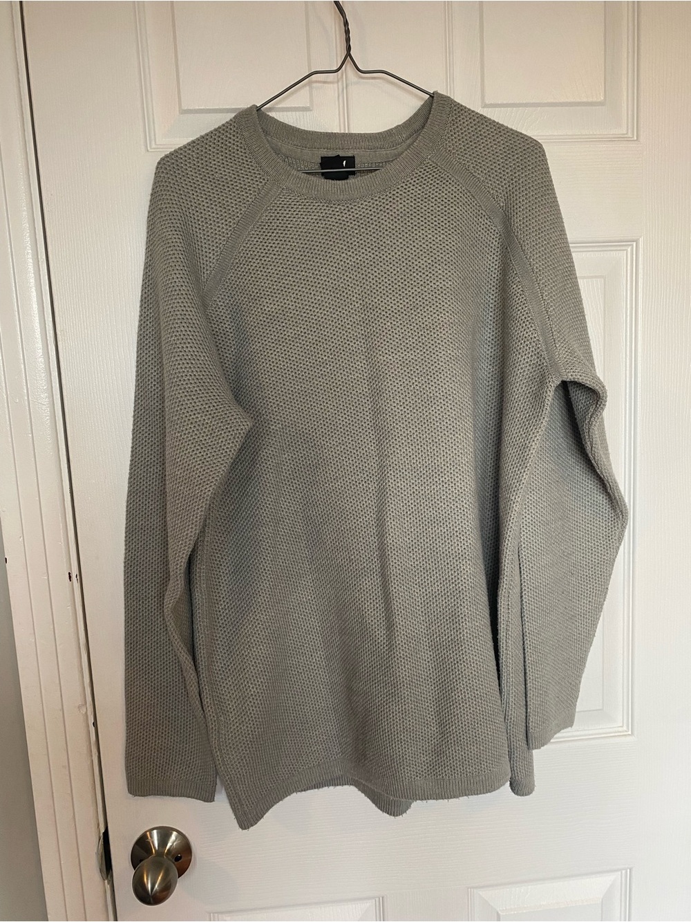 H&M Men's Crewneck Waffle Knit Sweater - Gray